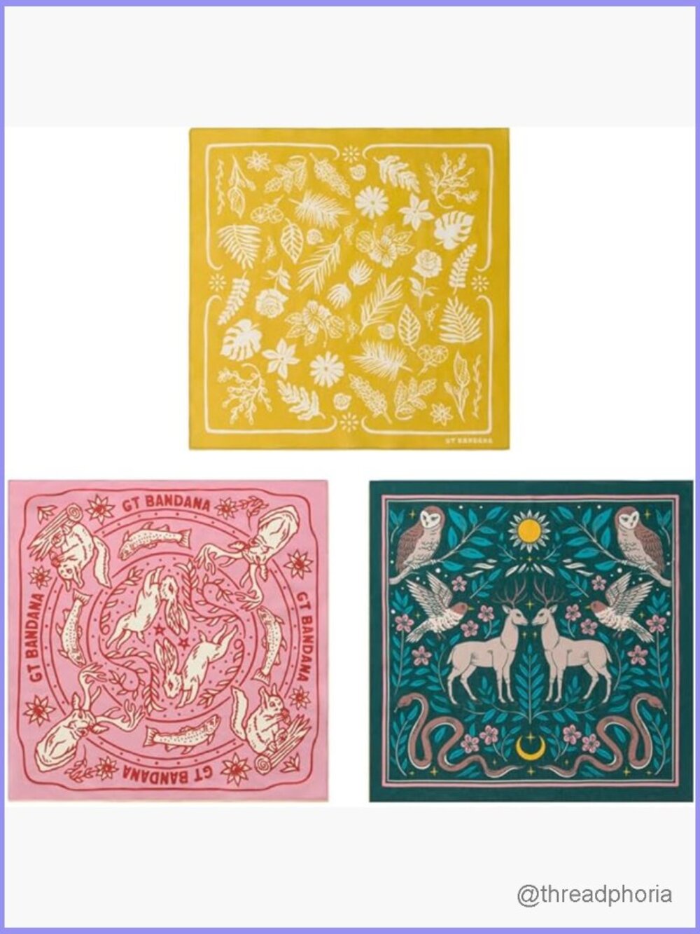 100% Cotton Bandana 3-Pack Head Scarf Wrap